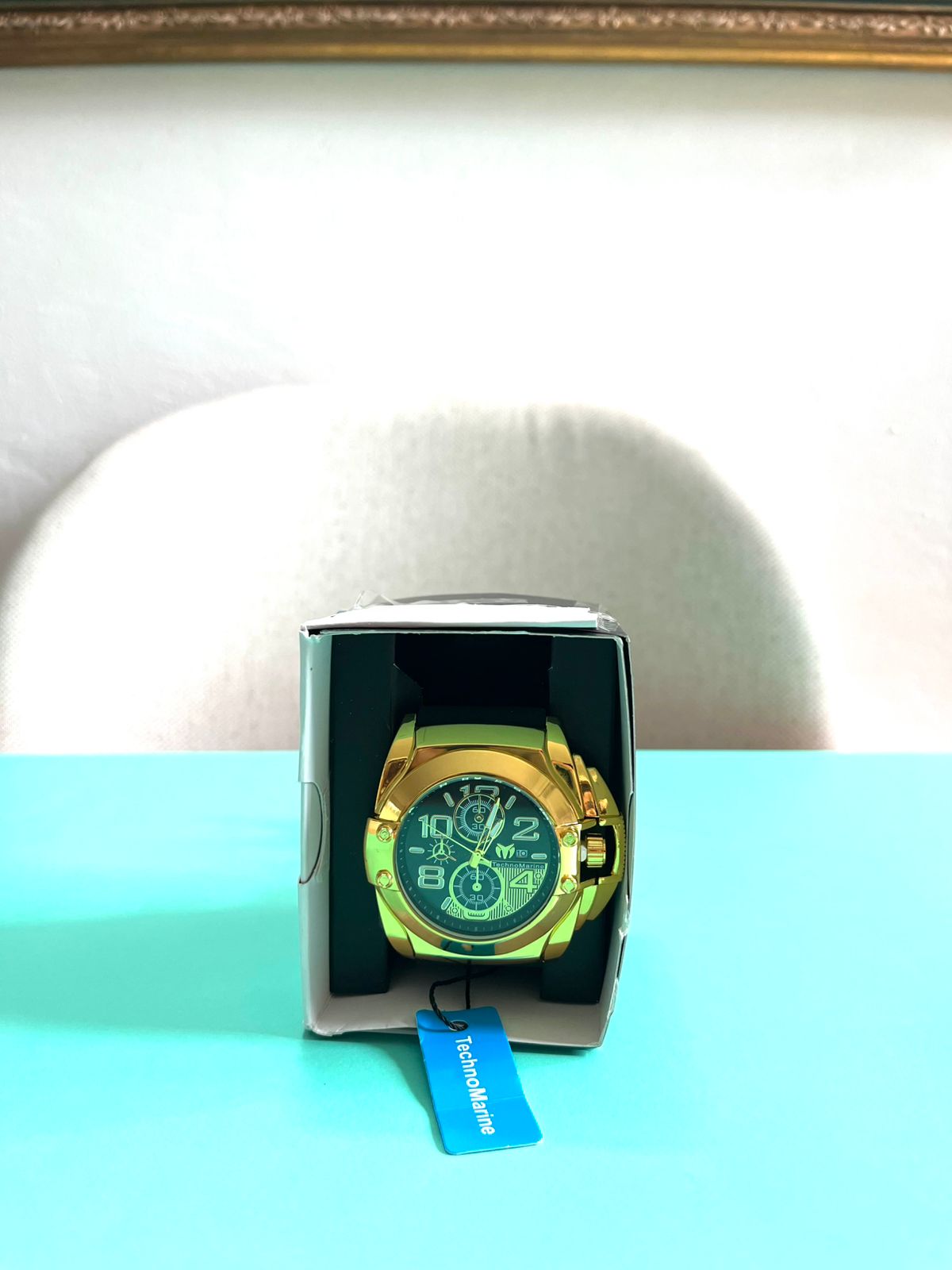 Reloj techno marine negro con dorado