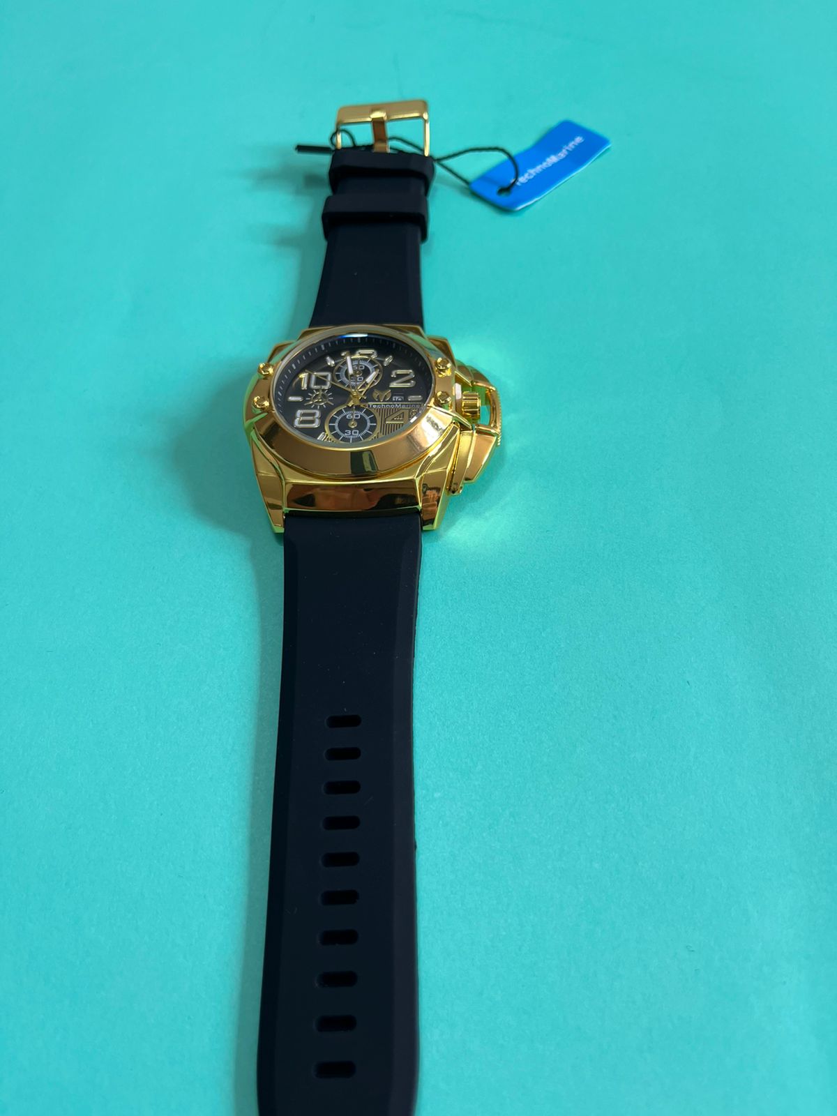 Reloj techno marine negro con dorado